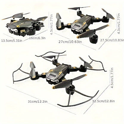 Mini dron cuadricóptero plegable S6 con cámaras duales: juguete de helicóptero de control remoto para adultos y niños sistema de evitación de inteligencia y desplazamiento automático, diseñado para principiantes, niños y niñas como Acción de Gracias