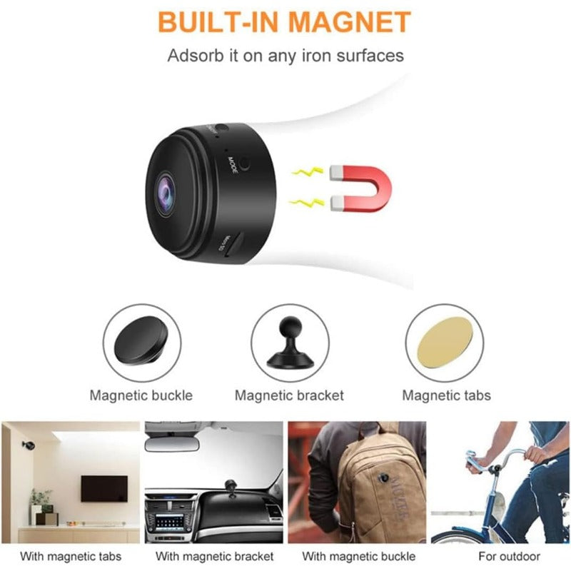 Mini cámara WiFi 1080P HD IP Cámara de seguridad para el hogar Mini videocámara inalámbrica magnética Micro cámara de videovigilancia con visión nocturna por infrarrojos