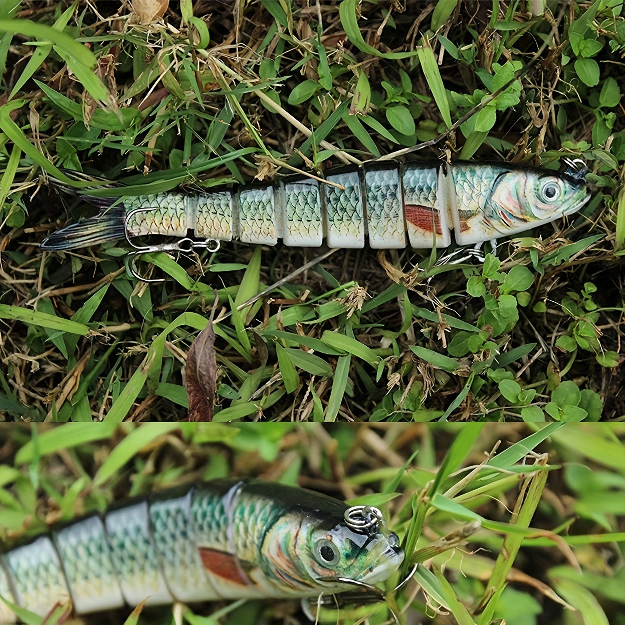 HUAPUDA 3 señuelos de natación realistas: captura lubinas, truchas y peces de agua salada con señuelos multiarticulados. Kit de señuelos de pesca Topwater Minnow, captura más peces con cebos de manivela artificiales.