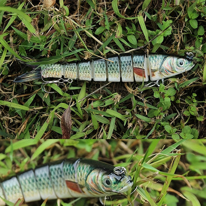 HUAPUDA 3 piezas de señuelos de natación realistas: ¡atrapa lubinas, truchas y peces de agua salada con señuelos multiarticulados! Kit de señuelos de pesca de pececillos de superficie, ¡atrapa más peces con cebos de manivela de aparejos artificiales!