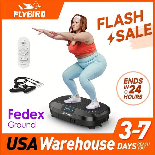 Máquina de ejercicios con plataforma vibratoria 3D FLYBIRD, con control remoto y bandas de resistencia, adecuada para entrenamiento corporal, ejercicio de piernas y musculación