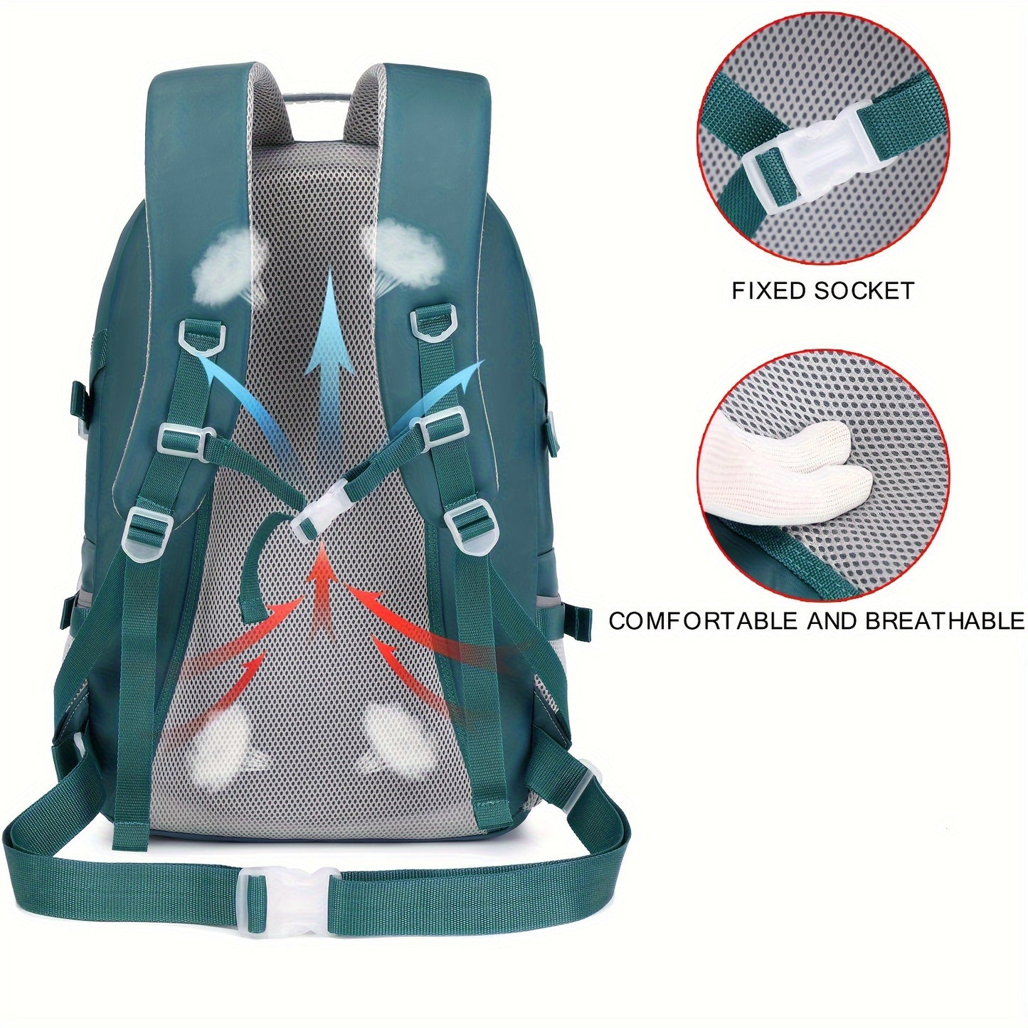 Mochila de viaje al aire libre, mochila de camping deportiva de gran capacidad, mochila para computadora portátil para hombres y mujeres con almacenamiento de zapatos, mochilas escolares, regalos de Pascua y San Valentín