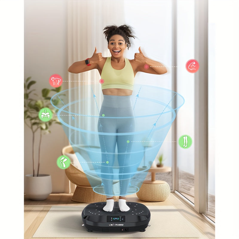 Máquina de ejercicio con placa vibratoria 3D FLYBIRD, con control remoto y bandas de resistencia, adecuada para entrenamiento corporal, ejercicio de piernas y culturismo