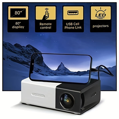 Mini proyector HD brillante de más de 3000 lúmenes: portátil preparado para 3D, compatible con múltiples dispositivos y control remoto