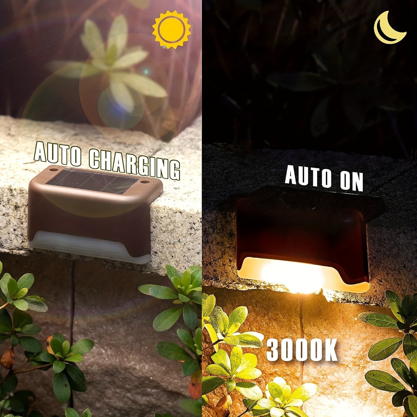 Paquete de 16 luces solares para jardín al aire libre, luces para escaleras, terrazas, pasillos, paredes y luces decorativas para rieles