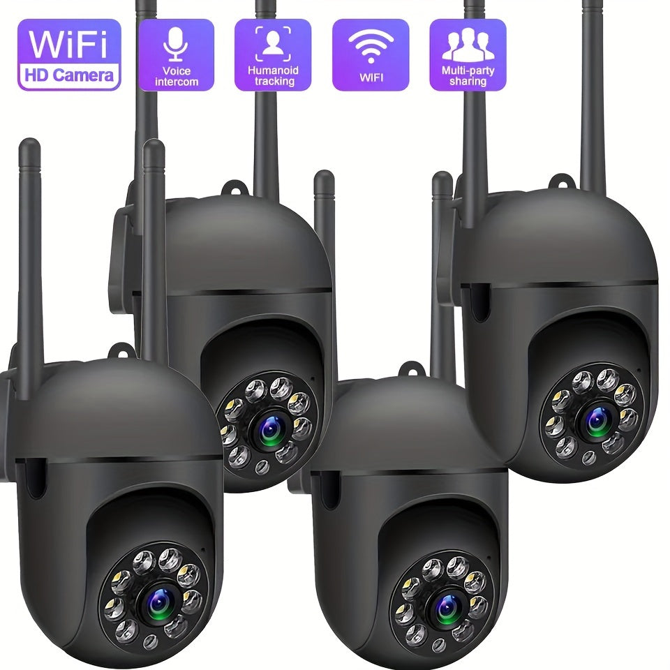 Cámara de vigilancia ProView 355° HD Wi-Fi - Visión nocturna de largo alcance, detección móvil AI, audio bidireccional, visión nocturna en color, sistema de seguridad para el hogar con intercomunicador con conectividad 2.4G - Diseño resistente a la i