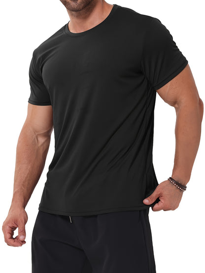 TELALEO Paquete de 6 camisas de entrenamiento para hombres Camisetas deportivas deportivas de manga corta Camiseta de cuello redondo de secado rápido para correr