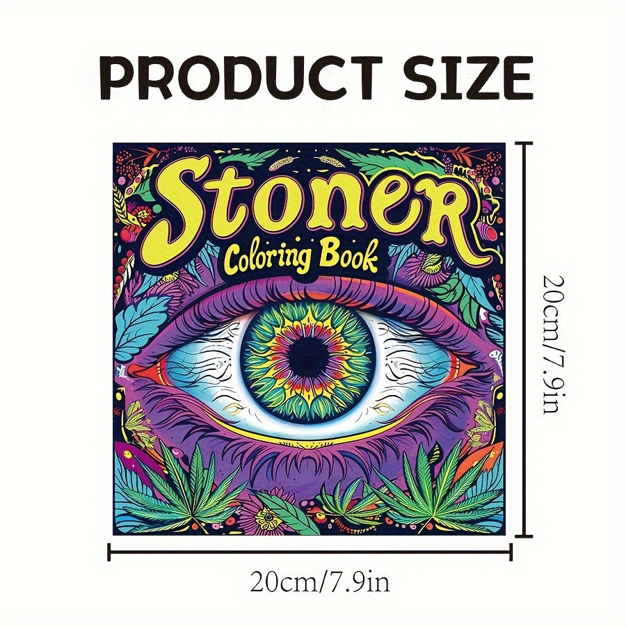 Libro para colorear para adultos con temática Stoner (papel grueso mejorado, 20 páginas) - Patrones para aliviar el estrés para adultos, ideal para cumpleaños, Navidad, Halloween y regalos de fiesta, para mayores de 14 años