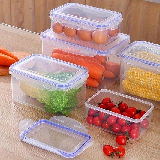 2/3/4 piezas refrigerador reutilizable para verduras con tapa, sellador de alimentos, dispensador de frutas y cereales de calidad alimentaria, recipiente de plástico transparente para horno microondas, suministros de cocina para el hogar
