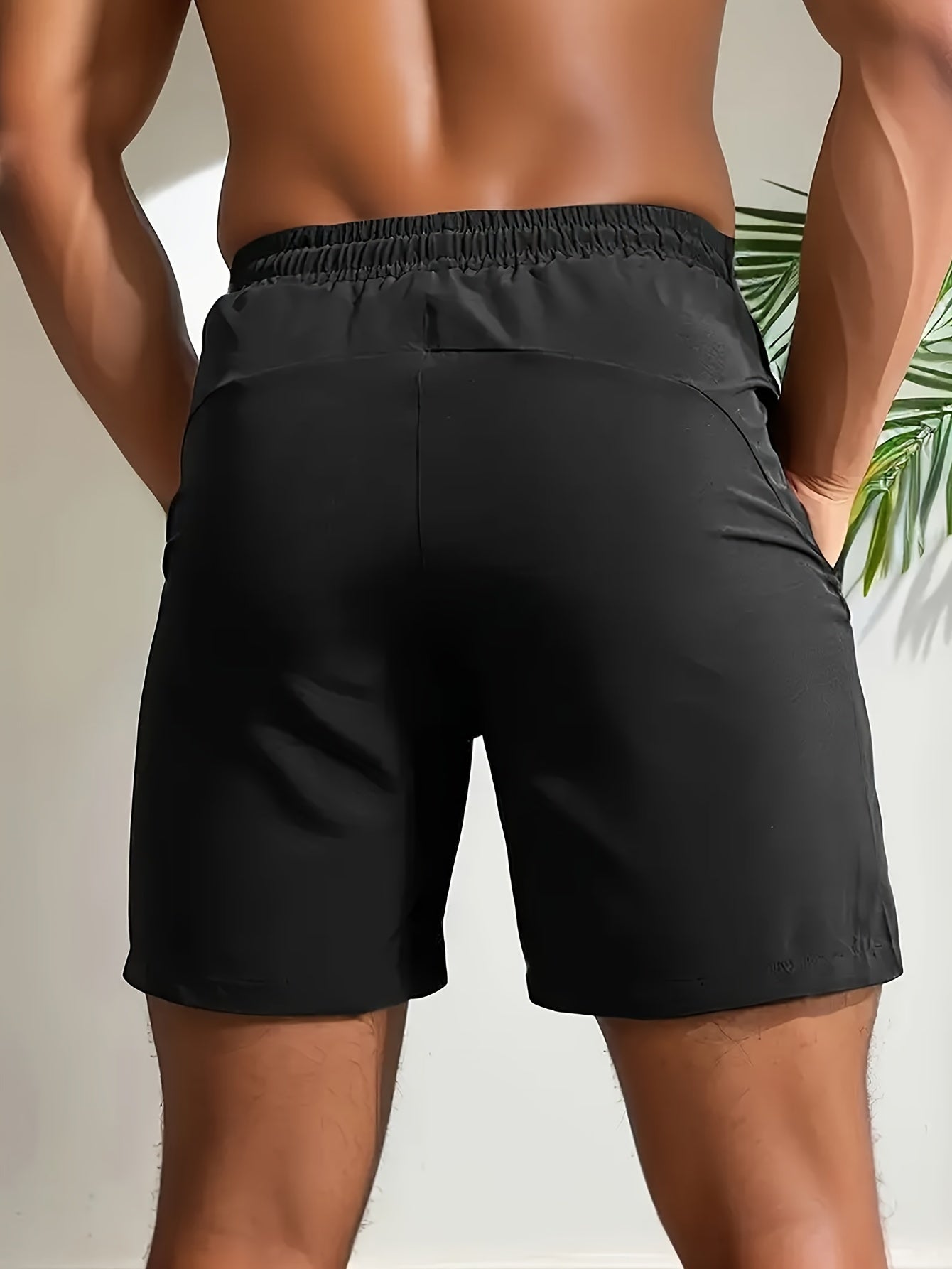 Pantalones cortos deportivos informales para hombre, 5 uds., con bolsillos con cremallera, pantalones cortos para correr de entrenamiento activo de secado rápido con cintura elástica y cordón