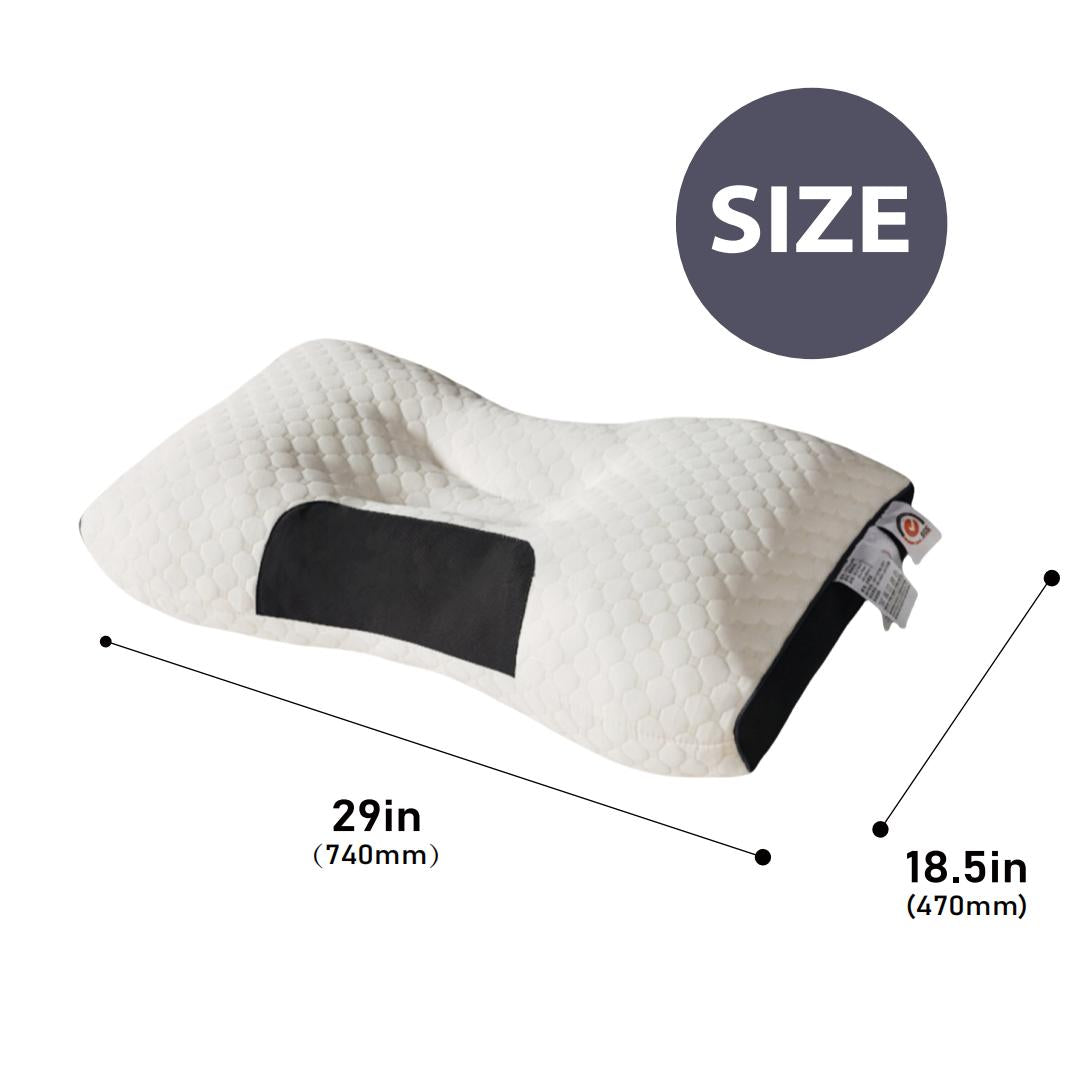 Almohada ortopédica cervical definitiva - Soporte ergonómico para el cuello para un sueño profundo - Apto para personas que duermen de lado y boca arriba - Disfrute de masajes relajantes en el hogar - Núcleo de almohada duradera y lavable a máquina,