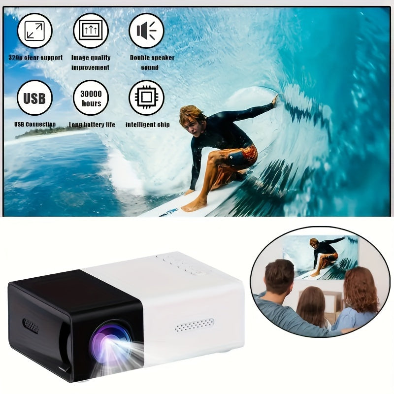 Proyector mini HD brillante de más de 3000 lúmenes: portátil, compatible con 3D y con varios dispositivos y con control remoto