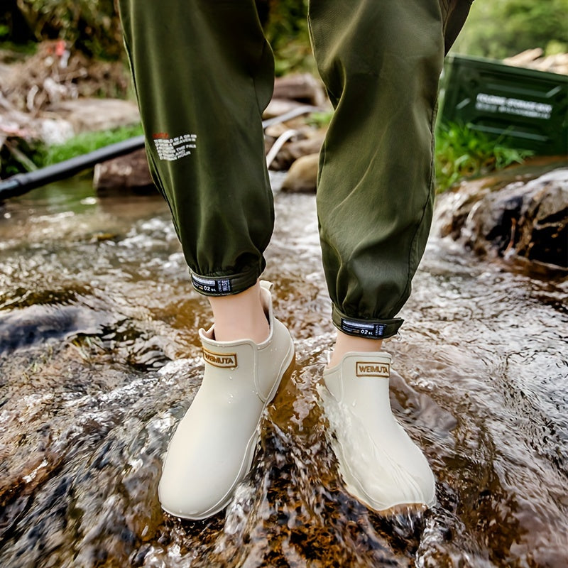 Botas de lluvia antideslizantes de moda para cocina al aire libre, zapatos impermeables para motocicletas, zapatos de lluvia, zapatos de goma, zapatos de agua, zapatos de pesca para mujeres y hombres