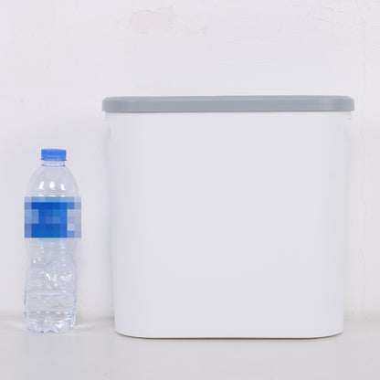 1 cubo de basura para baño, cubo de basura creativo para el hogar, cubo de basura tipo prensa con tapa, cesta de papel simple, cubo de basura de gran capacidad de 2,64 gal, esencial para el hogar, suministros de limpieza