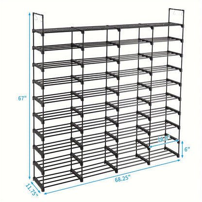 Zapatero de 10 niveles, organizador de zapatos, estante organizador para la entrada, con capacidad para 80 pares de zapatos, zapatero apilable