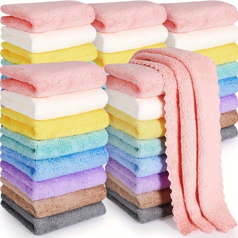 20 paños de color sólido, pañuelos lisos para el hogar, toalla cuadrada pequeña, toalla absorbente suave para el baño del hogar, suministros de baño, 9,8 x 9,8 pulgadas