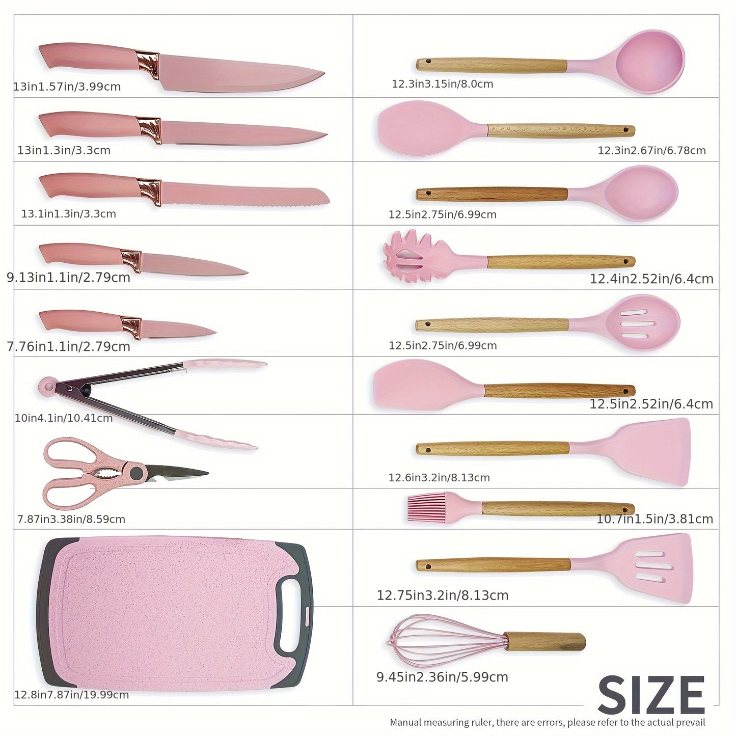 Juego de utensilios de cocina de silicona de lujo de 19 piezas: resistentes al calor, antiadherentes, mangos de madera ergonómicos y cuchillos afilados; incluye balde de almacenamiento de bambú para una fácil organización y limpieza