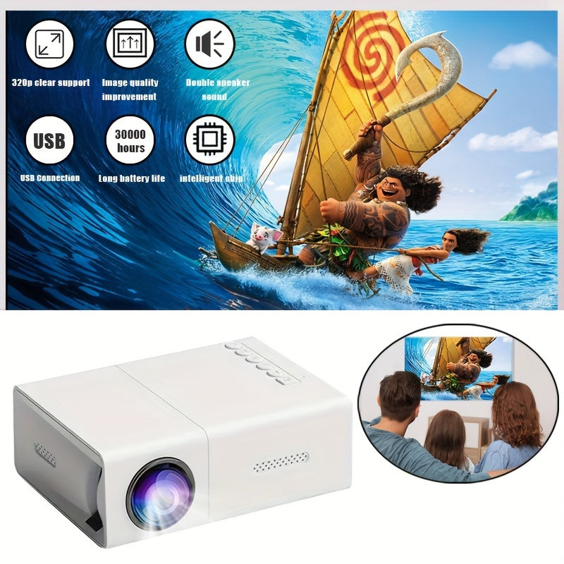 Mini proyector profesional de alta definición adecuado para cines en casa y campamentos al aire libre, compatible con HDTV, USB SD y soporte, Navidad, Halloween, regalos de Acción de Gracias