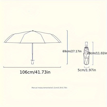 Paraguas plegable extra grande, resistente al viento, impermeable, con 12 varillas, para viajes de negocios para hombres y mujeres, paraguas de refuerzo para días lluviosos y soleados para estudiantes