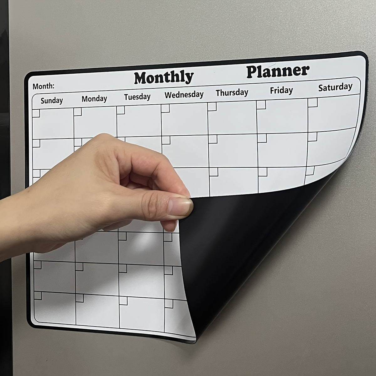 1pc, Calendario magnético del refrigerador del borrado en seco, Calendario magnético de la pizarra blanca para el refrigerador, Calendario magnético, Planificador mensual para los planificadores del refrigerador, Accesorios del refrigerador