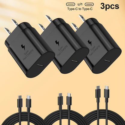 Cargador rápido Samsung tipo C, cargador de pared tipo C, cable de 4 pies, carga rápida Galaxy S23 Ultra/S23/S23+/S22/S22 Ultra/S22+/S21 Ultra/S20 Ultra/Note 20/Note 10/Z Fold 3