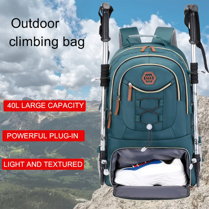 Mochila de viaje al aire libre, mochila de camping deportiva de gran capacidad, mochila para computadora portátil para hombres y mujeres con almacenamiento de zapatos, mochilas escolares, regalos de Pascua y San Valentín