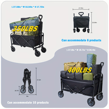 Carritos de playa plegables para llevar bocadillos, gran capacidad, portátiles, para deportes, compras, camping, carro estable y resistente