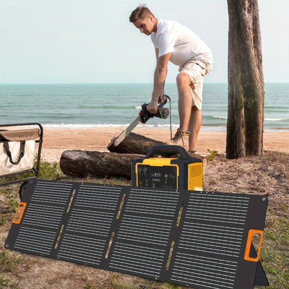 Generador solar portátil de 1000 W con panel solar plegable de 200 W, batería de litio de 1075 Wh, toma de CA de 120 V/1000 W, generadores silenciosos para uso doméstico, recreativo, al aire libre, en campamentos y en emergencias