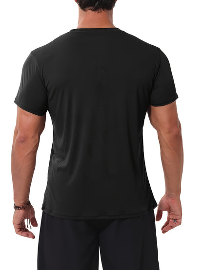 TELALEO Paquete de 6 camisas de entrenamiento para hombres Camisetas deportivas de manga corta Camiseta de cuello redondo de secado rápido para correr