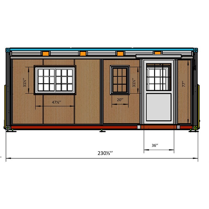 Casa prefabricada expandible industrial Chery de 15 x 20 pies con baño, cobertizo de almacenamiento al aire libre, casa pequeña, contenedor de almacenamiento de acero resistente y moderno, casa prefabricada expandible