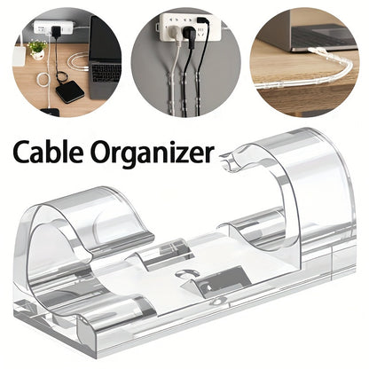 20/60 unidades, Clip de Gestión de Cables Autoadhesivo Transparente, Organizador de Cables, Almacenamiento y Organización de Cables de Datos Sin Perforaciones, Organizador de Cables de Red, Adecuado para Organizar Cables de Notebooks, TVs, Computador