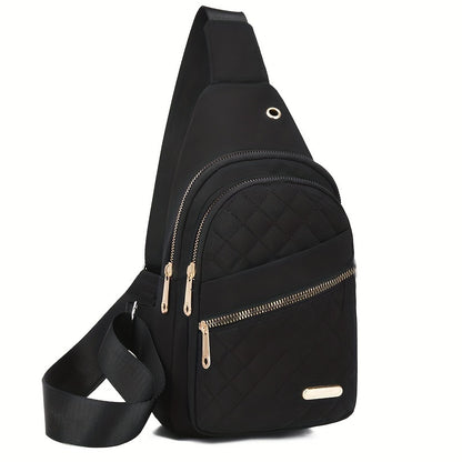 Mochila de nailon con diseño de cielo estrellado para mujer, bolso cruzado de viaje deportivo informal, correa de hombro ajustable, riñonera con múltiples bolsillos